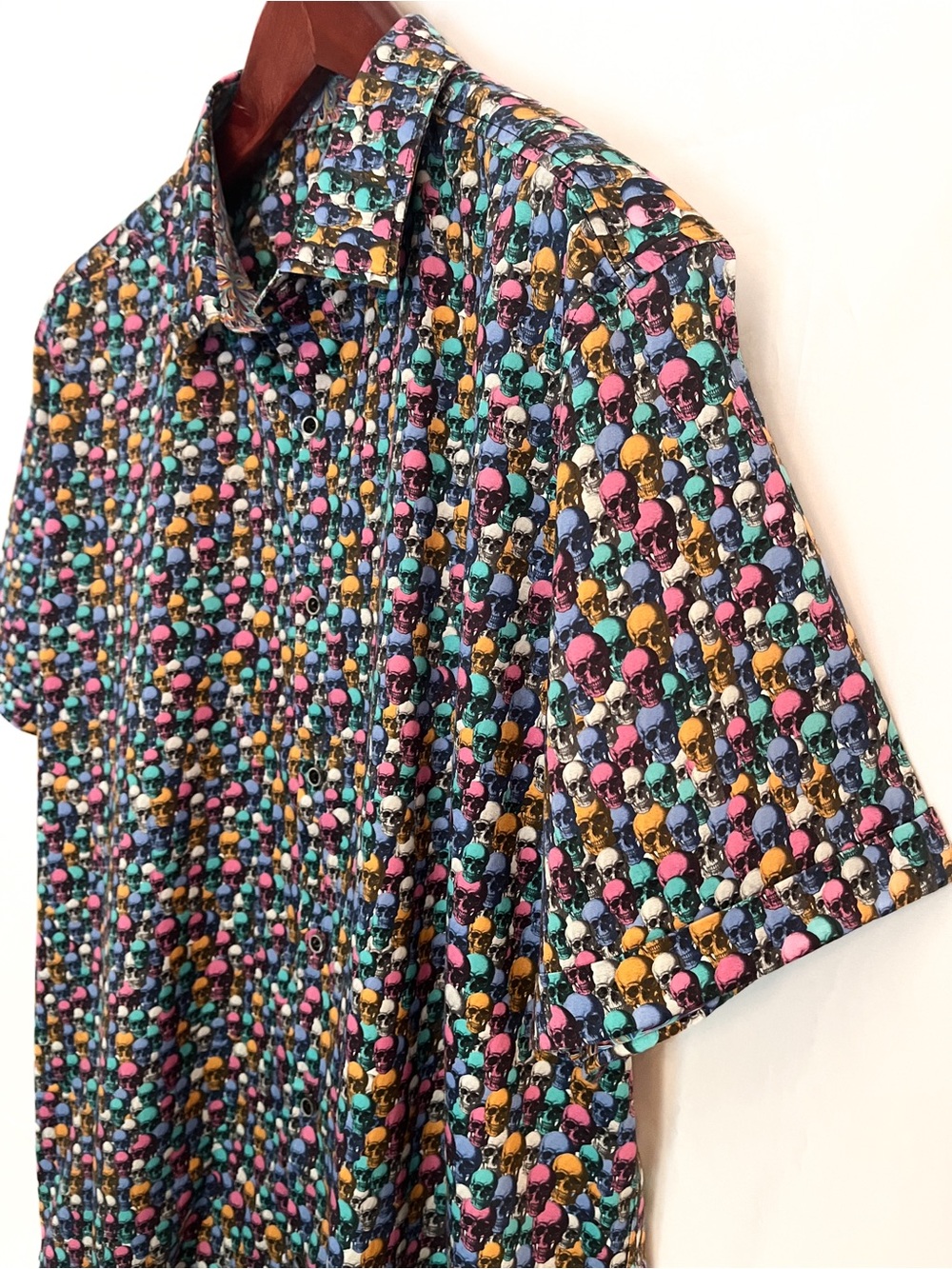 Robert Graham Skull Party Short Sleeve Shirt 4XL - Picture 10 of 11